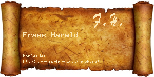 Frass Harald névjegykártya